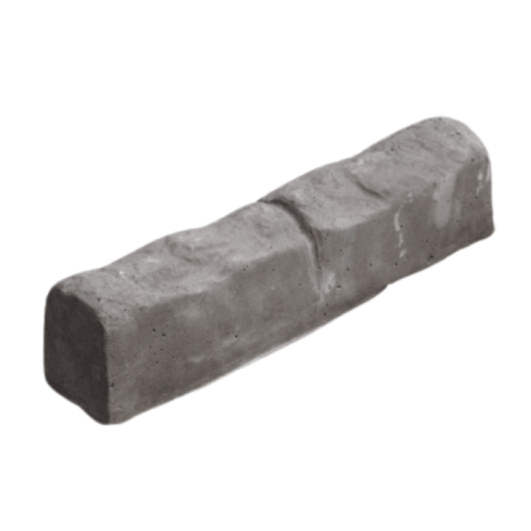 Charcoal precast cement edging block with rounded top – Half Loaf style.