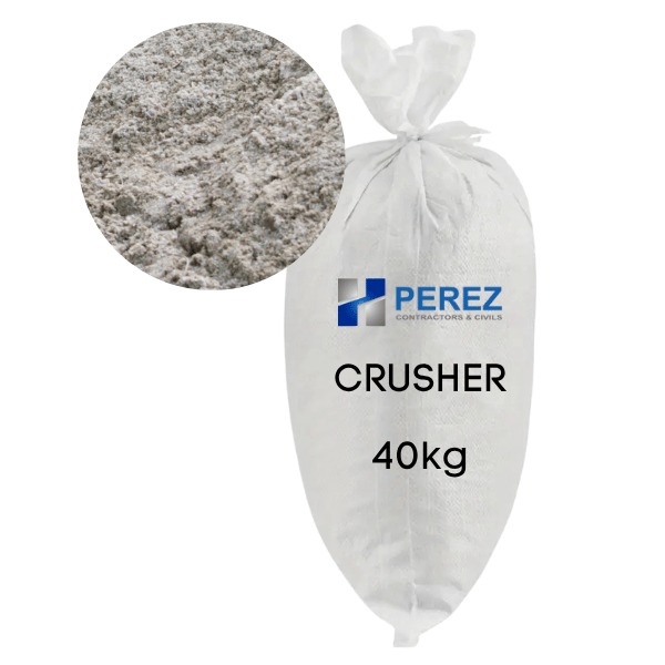 Close-up of Crusher Sand – fine, crushed stone aggregate used for concrete, paving, and construction work